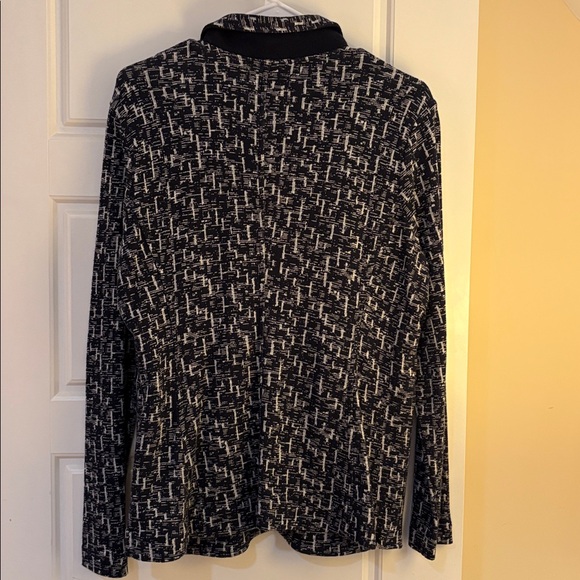 Nic & Zoe Print Knit Navy/White Jacket (L) - Picture 3 of 5